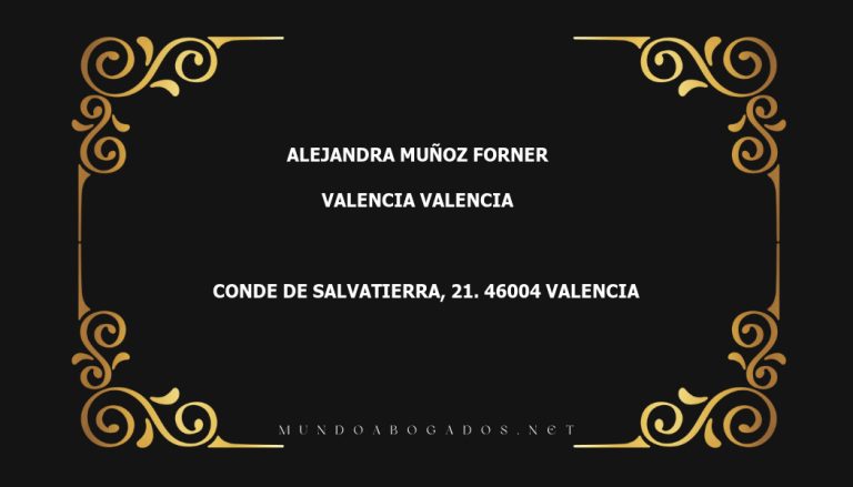 abogado Alejandra Muñoz Forner en la localidad de Valencia