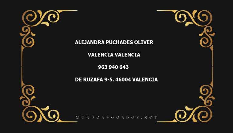 abogado Alejandra Puchades Oliver en la localidad de Valencia