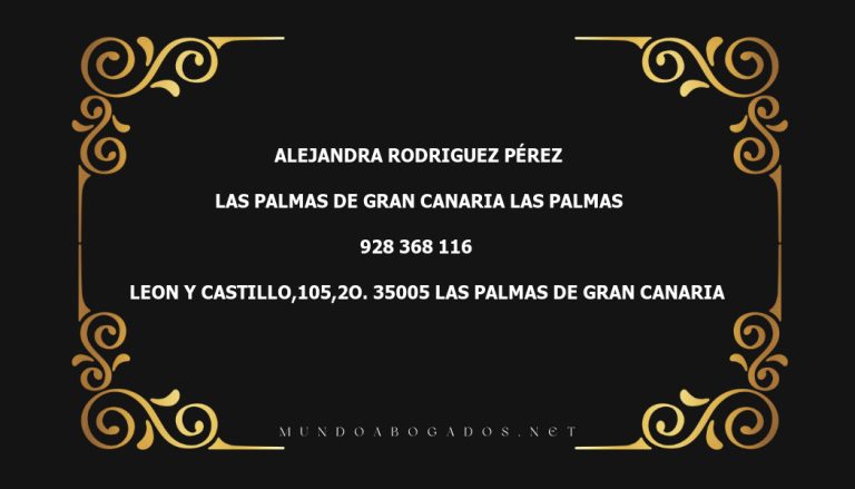 abogado Alejandra Rodriguez Pérez en la localidad de Las Palmas de Gran Canaria