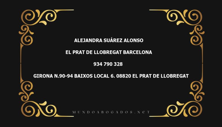 abogado Alejandra Suárez Alonso en la localidad de El Prat de Llobregat