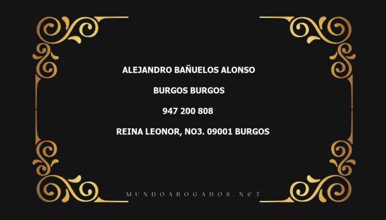 abogado Alejandro Bañuelos Alonso en la localidad de Burgos