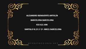 abogado Alejandro Benavente Antolin en la localidad de Barcelona