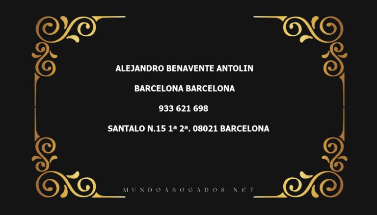 abogado Alejandro Benavente Antolin en la localidad de Barcelona