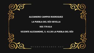 abogado Alejandro Campos Rodriguez en la localidad de la Puebla del Río