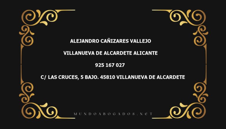 abogado Alejandro Cañizares Vallejo en la localidad de Villanueva de Alcardete