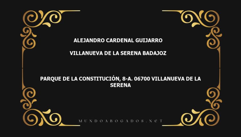 abogado Alejandro Cardenal Guijarro en la localidad de Villanueva de la Serena