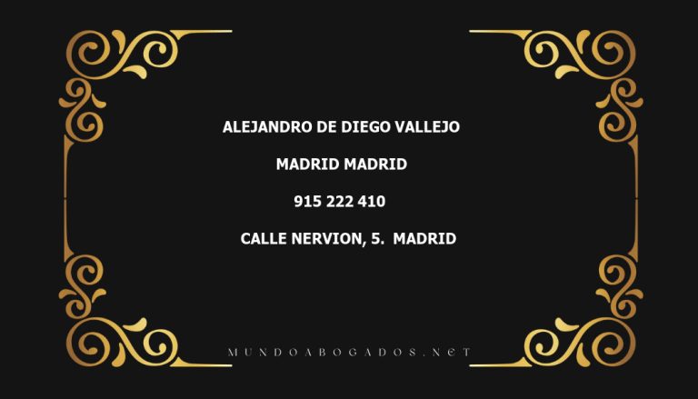 abogado Alejandro De Diego Vallejo en la localidad de Madrid