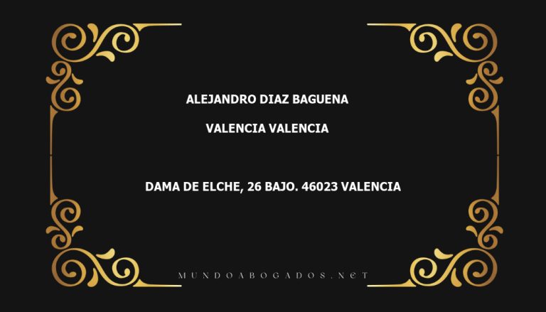 abogado Alejandro Diaz Baguena en la localidad de Valencia