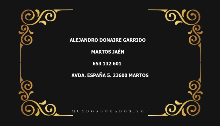 abogado Alejandro Donaire Garrido en la localidad de Martos