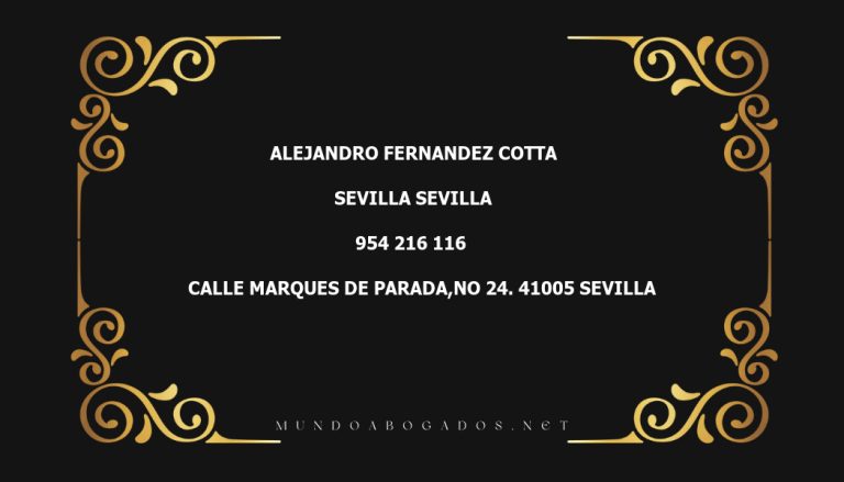 abogado Alejandro Fernandez Cotta en la localidad de Sevilla