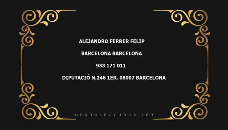 abogado Alejandro Ferrer Felip en la localidad de Barcelona