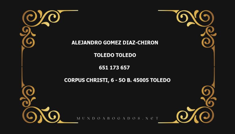 abogado Alejandro Gomez Diaz-Chiron en la localidad de Toledo