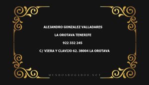 abogado Alejandro Gonzalez Valladares en la localidad de La Orotava