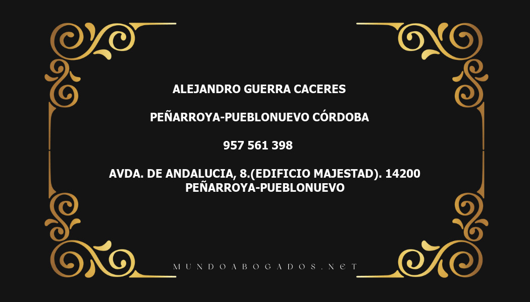 abogado Alejandro Guerra Caceres en la localidad de Peñarroya-Pueblonuevo