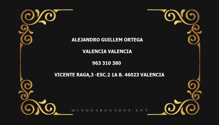 abogado Alejandro Guillem Ortega en la localidad de Valencia