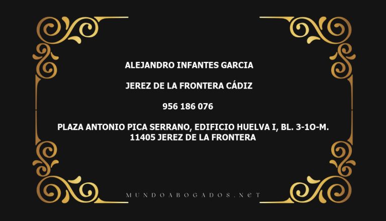 abogado Alejandro Infantes Garcia en la localidad de Jerez de la Frontera