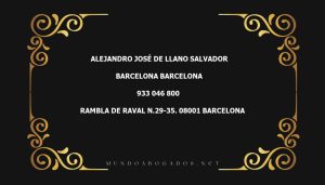 abogado Alejandro José De Llano Salvador en la localidad de Barcelona