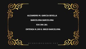 abogado Alejandro M. Garcia Sevilla en la localidad de Barcelona