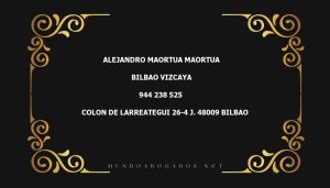 abogado Alejandro Maortua Maortua en la localidad de Bilbao