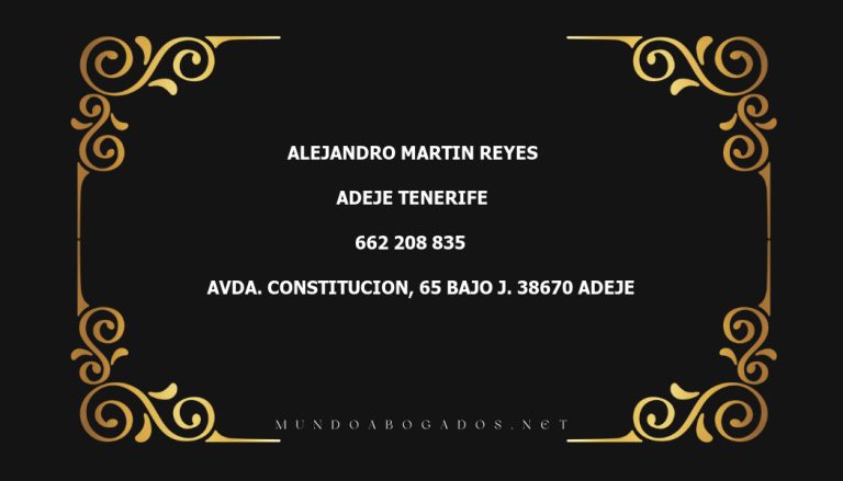 abogado Alejandro Martin Reyes en la localidad de Adeje