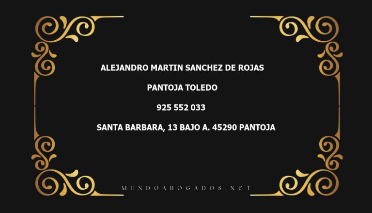 abogado Alejandro Martin Sanchez De Rojas en la localidad de Pantoja