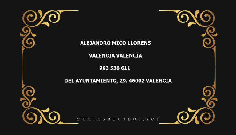 abogado Alejandro Mico Llorens en la localidad de Valencia