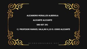 abogado Alejandro Miralles Alberola en la localidad de Alicante