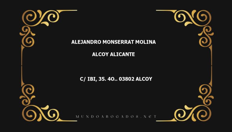 abogado Alejandro Monserrat Molina en la localidad de Alcoy