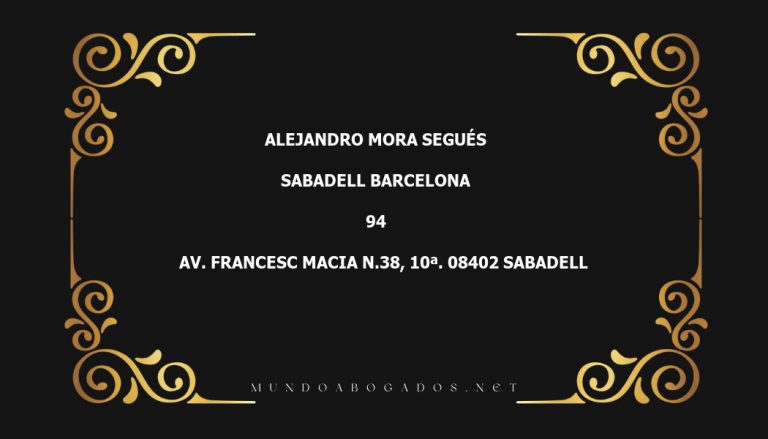 abogado Alejandro Mora Segués en la localidad de Sabadell