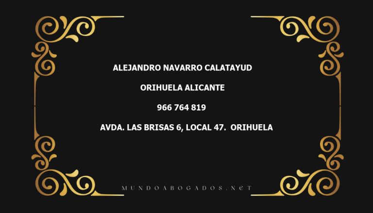 abogado Alejandro Navarro Calatayud en la localidad de Orihuela