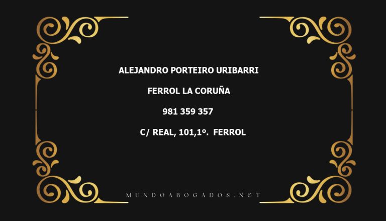 abogado Alejandro Porteiro Uribarri en la localidad de Ferrol