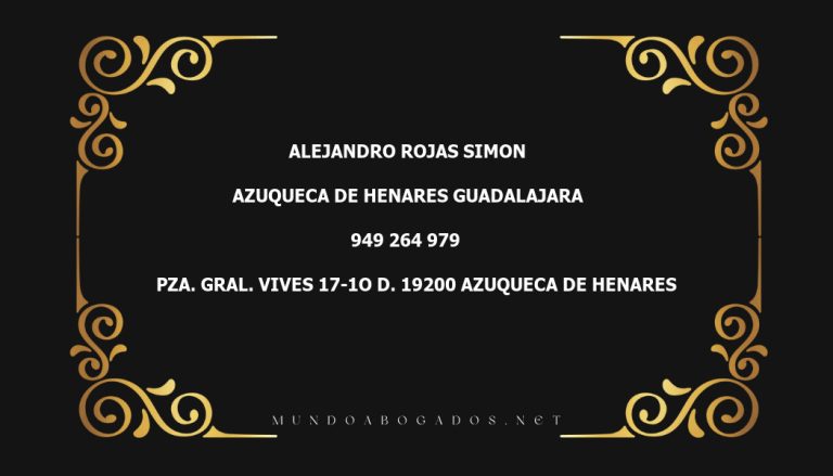 abogado Alejandro Rojas Simon en la localidad de Azuqueca de Henares