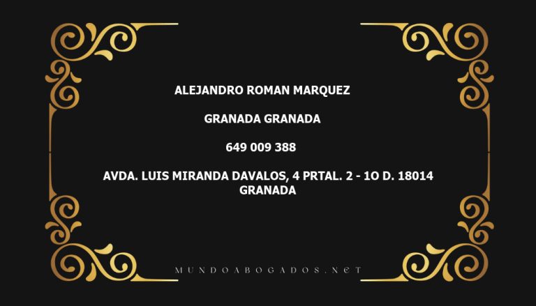 abogado Alejandro Roman Marquez en la localidad de Granada