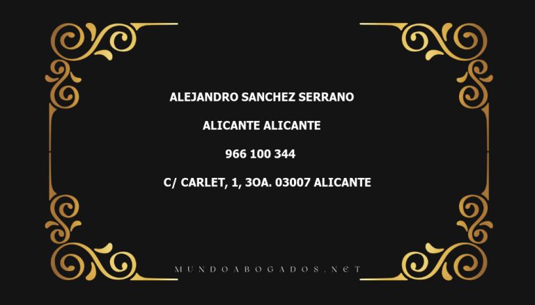 abogado Alejandro Sanchez Serrano en la localidad de Alicante