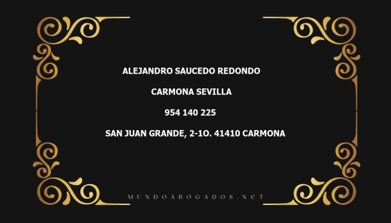 abogado Alejandro Saucedo Redondo en la localidad de Carmona