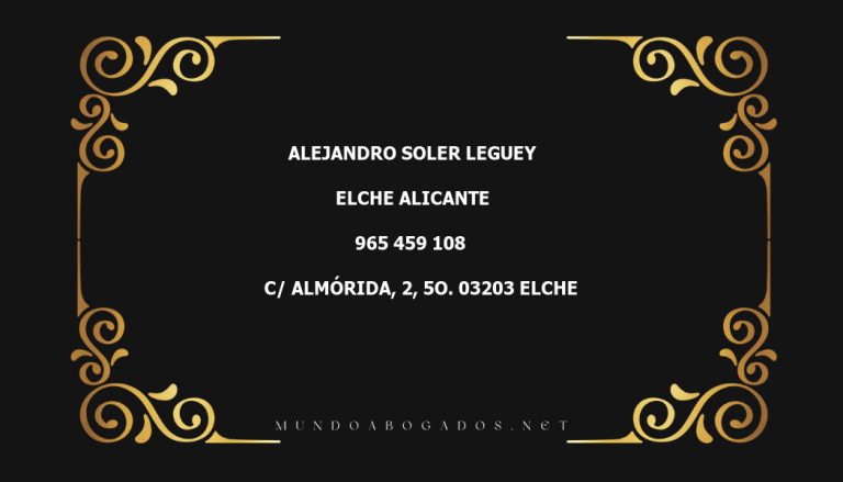 abogado Alejandro Soler Leguey en la localidad de Elche