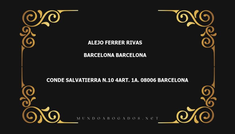 abogado Alejo Ferrer Rivas en la localidad de Barcelona