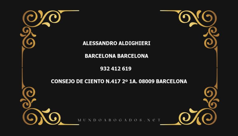 abogado Alessandro Aldighieri en la localidad de Barcelona