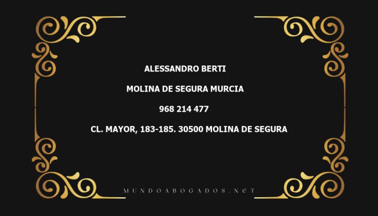 abogado Alessandro Berti en la localidad de Molina de Segura