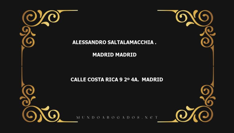 abogado Alessandro Saltalamacchia . en la localidad de Madrid