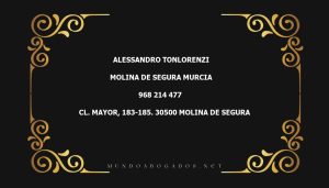 abogado Alessandro Tonlorenzi en la localidad de Molina de Segura