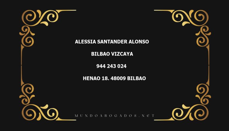 abogado Alessia Santander Alonso en la localidad de Bilbao