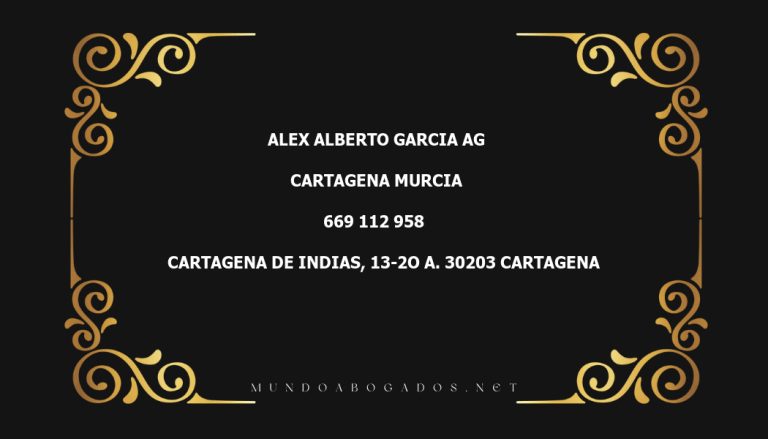 abogado Alex Alberto Garcia Ag en la localidad de Cartagena