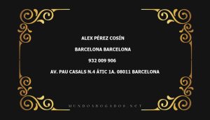 abogado Alex Pérez Cosín en la localidad de Barcelona