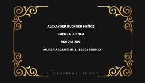 abogado Alexander Buckner Muñoz en la localidad de Cuenca