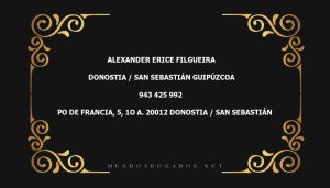 abogado Alexander Erice Filgueira en la localidad de Donostia / San Sebastián