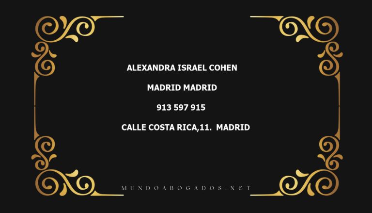 abogado Alexandra Israel Cohen en la localidad de Madrid