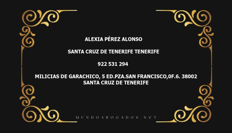 abogado Alexia Pérez Alonso en la localidad de Santa Cruz de Tenerife