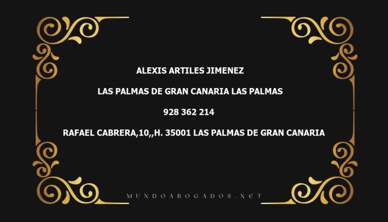 abogado Alexis Artiles Jimenez en la localidad de Las Palmas de Gran Canaria