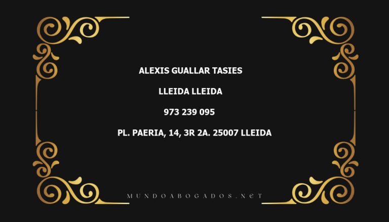 abogado Alexis Guallar Tasies en la localidad de Lleida